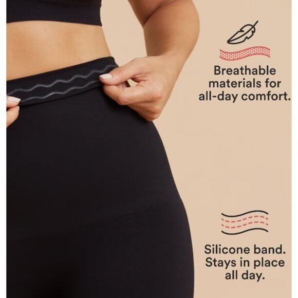 Shapermints Empetua Women's Black High Waist Shaping Leggings Style 42075 - Picture 2 of 3